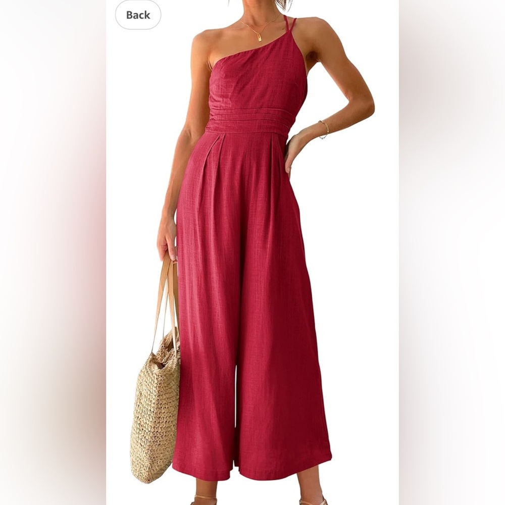 ANRABESS Linen Lightweight Summer or Valentines Day Jumpsuit